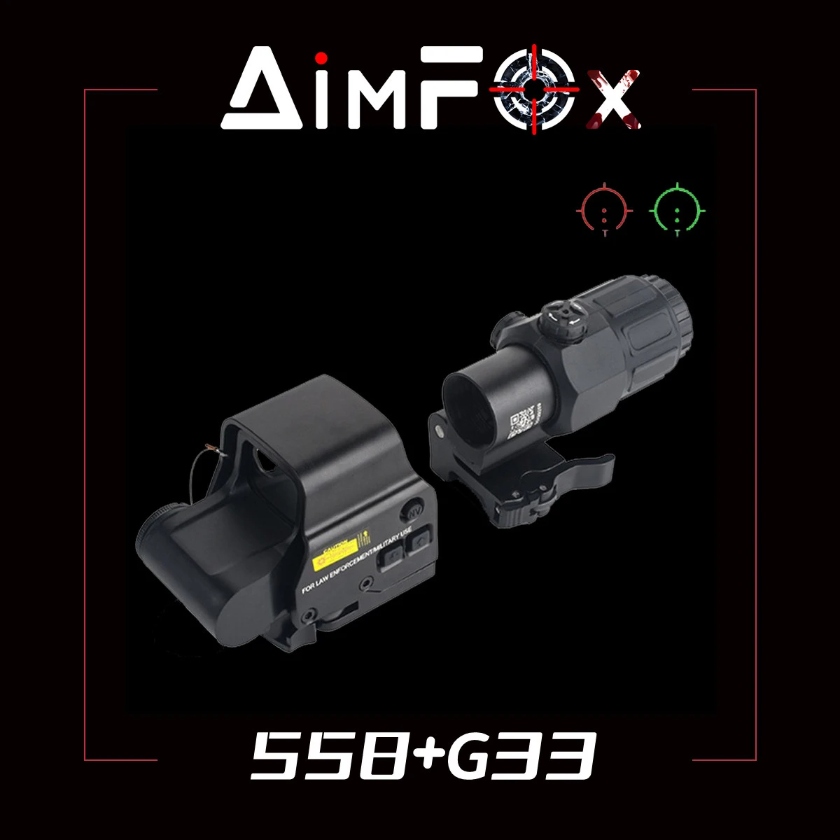 

551 552 553 558 G33 Red Green Dot Holographic Sight Scope Hunting Red Dot Reflex Sight Riflescope 20mm Mount For Airsoft Gun