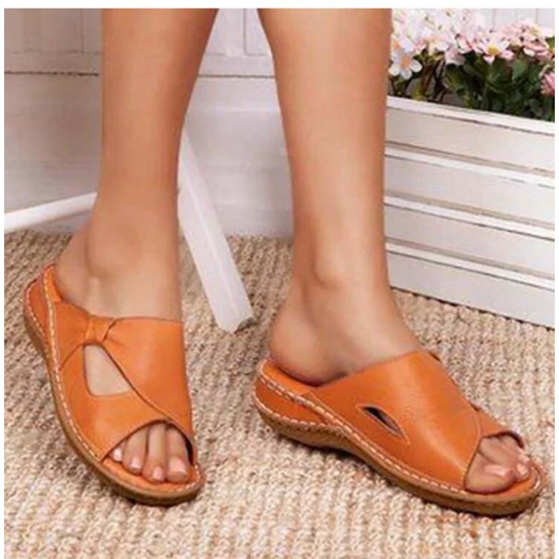 

Сандалии-гладиаторы женские на танкетке, уличные модные тапочки в стиле ретро, повседневные пляжные тапочки, 2023