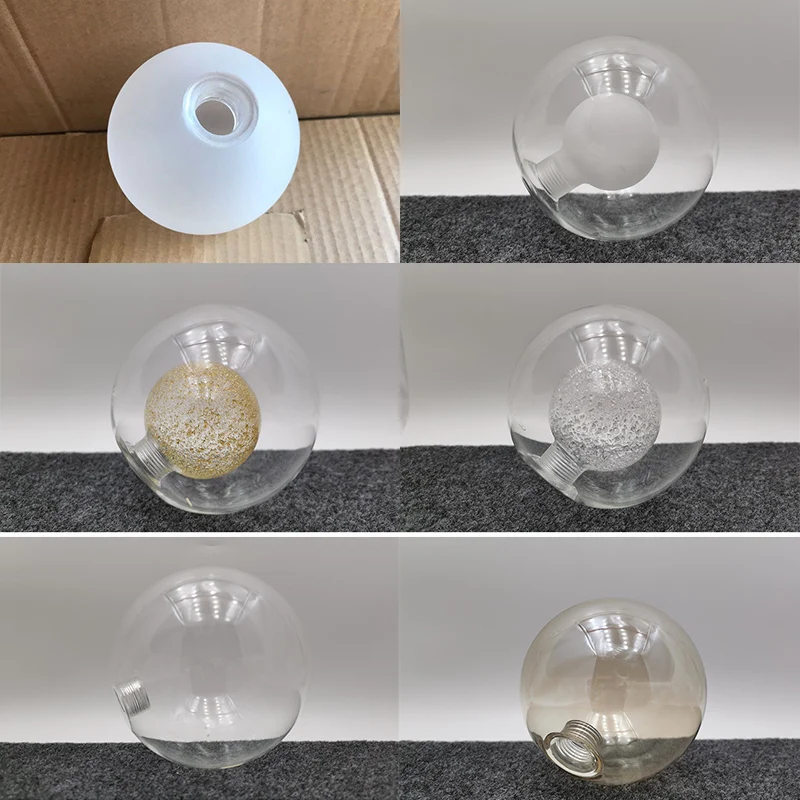 G9 Glass Shade D8/10/12/15/20cm Globe 2cm Fitter Opening Replacement Lampshade for Lusture Pendant Light,Clear White Accessory