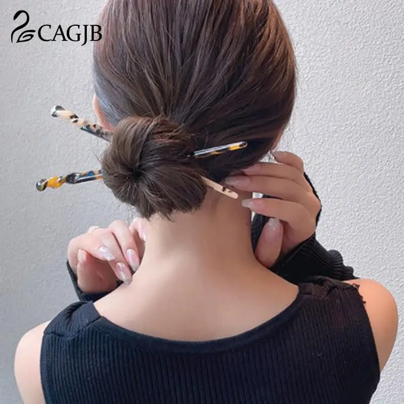 

Marble Leopard Print Hair Sticks Acetate Headbands For Women Elegent Lady Hairpins Fashion Hair Clip Hair Accessories Headwear