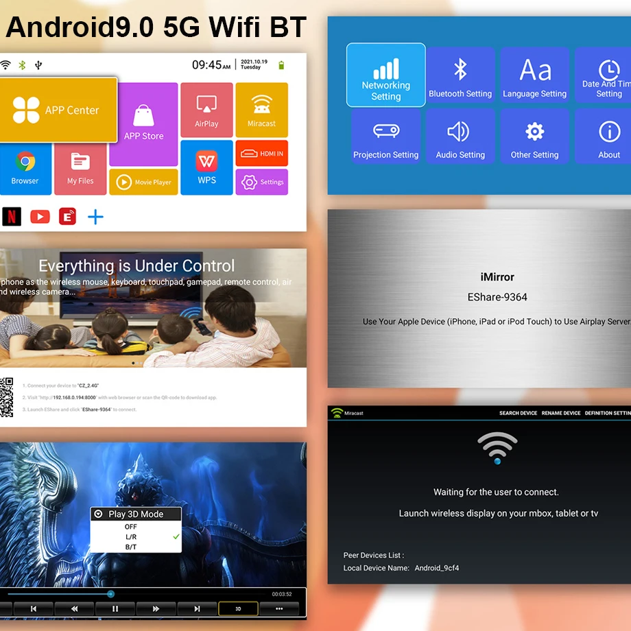 Smartldea P16 мини Карманный DLP Android проектор Поддержка 4K декодирование WiFi Bluetooth Miracast