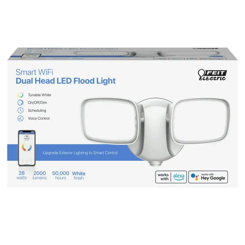 

Head Smart Security LED Flood Light, Hardwired, Tunable White, 2000 Lumens