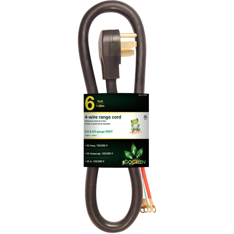 

(GG-27206) 6' 4-Wire Range Cord, 50 Amp, 6 Ft