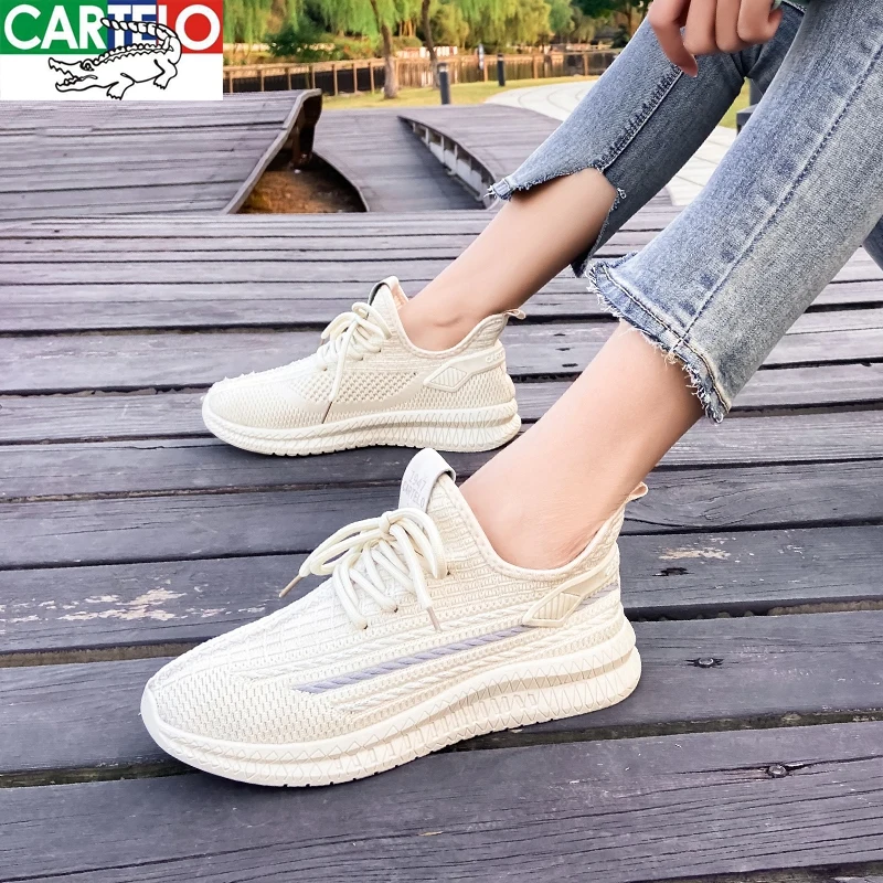 2022 New CARTELO Spring Women Shoes Platform Fashion Outdoor Fitness Sport Sneakers Breathable Wear-resistant Summer Flats