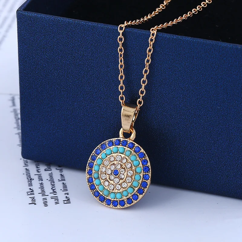 

European and American Fashion Necklace. Earrings, Rings, Bracelets 4-piece Round Jewelry Set for Women