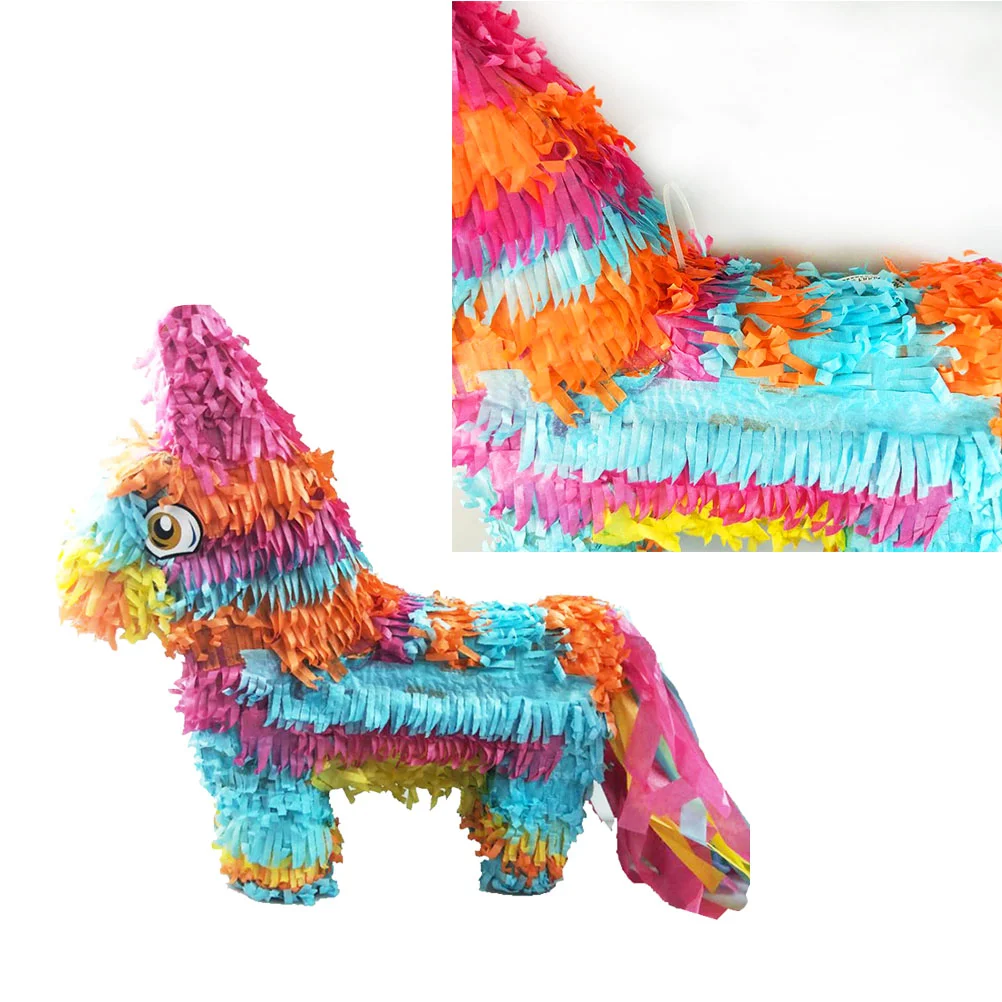 

Pinata Rainbow Donkey Shape Game Props Sugar Beat Creative Decoration for Children Birthday Party