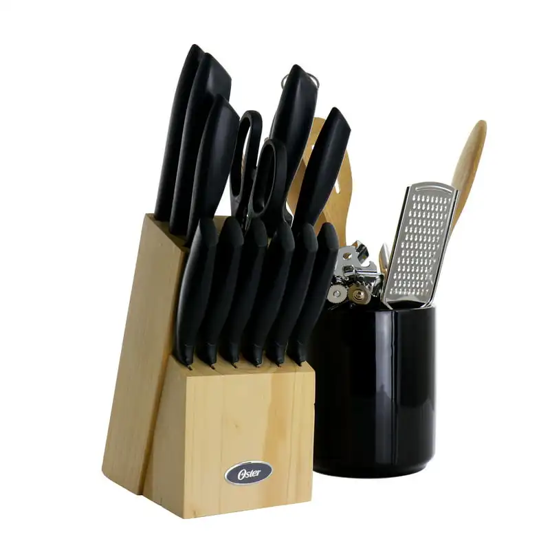 

Westminster 23 Piece Carbon Stainless Steel Cutlery Set in Black with Kitchen Tools Kitchen Knife With Storage Holder