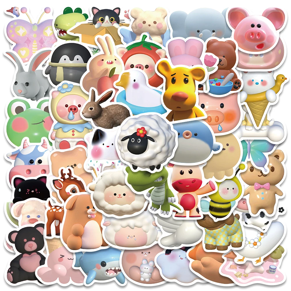 10/52 шт. декоративные 3d-наклейки в виде животных |