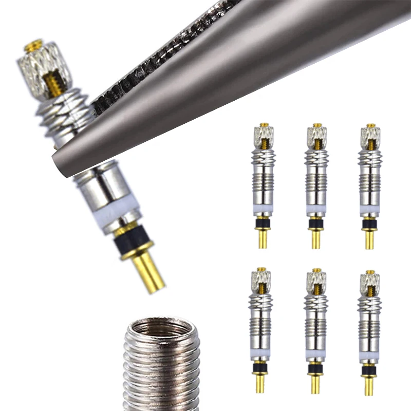 

6Pcs Removable Presta Valve Cores Motorcycle Bicycle Tubeless Core Remover Tool Universal Road Bike Bicycle Tire Valve Core Set