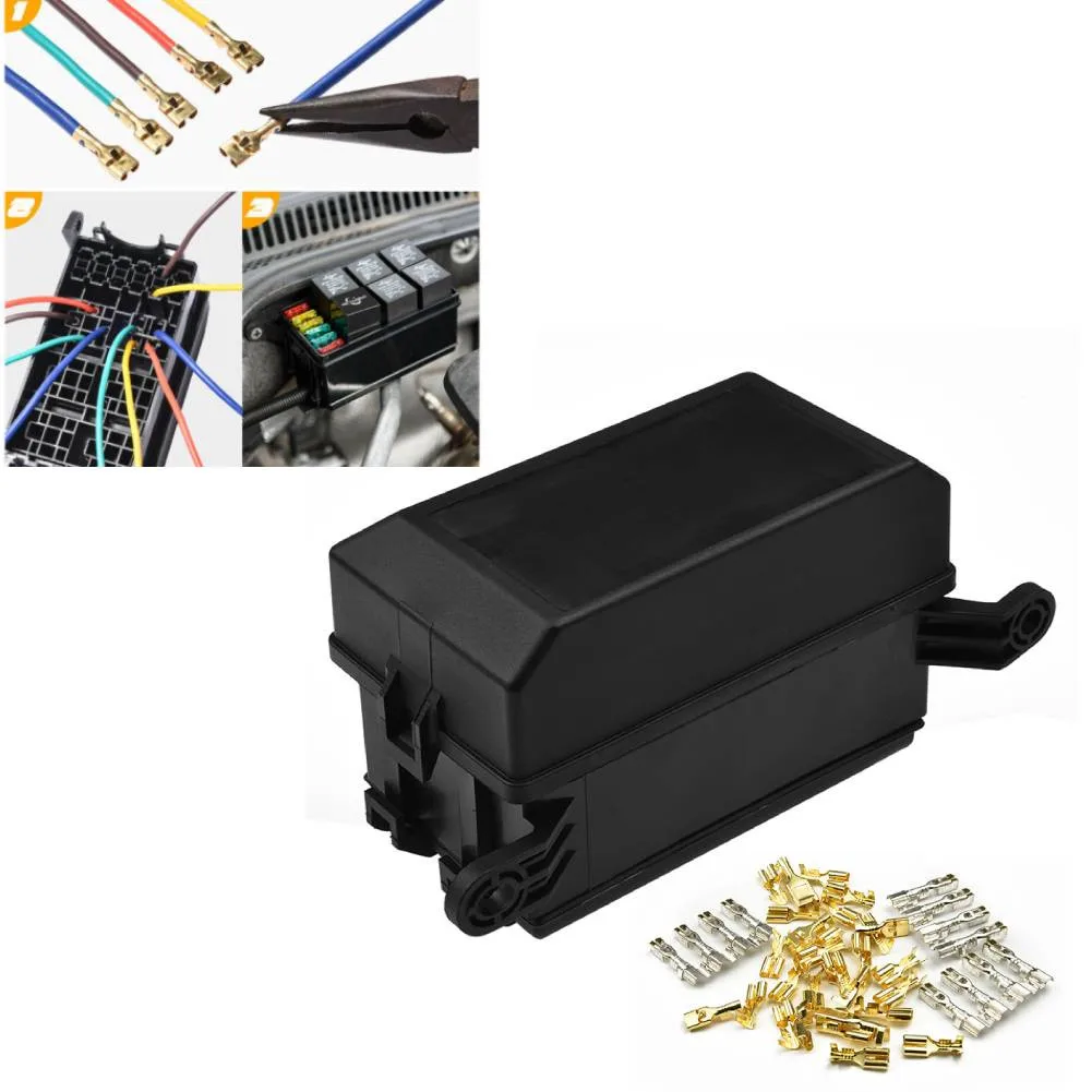 

12 Way Car Relay Box Fuse Block Holder Waterproof Universal ATC/ATO For All Vehicles Fuses Replacement Set Accessories