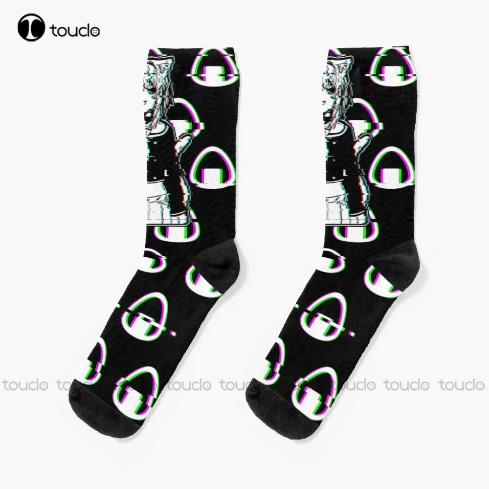 

Glitched Okayu Hololive Socks Red White And Blue Socks Unisex Adult Teen Youth Socks Comfortable Best Girls Sports Funny Gift