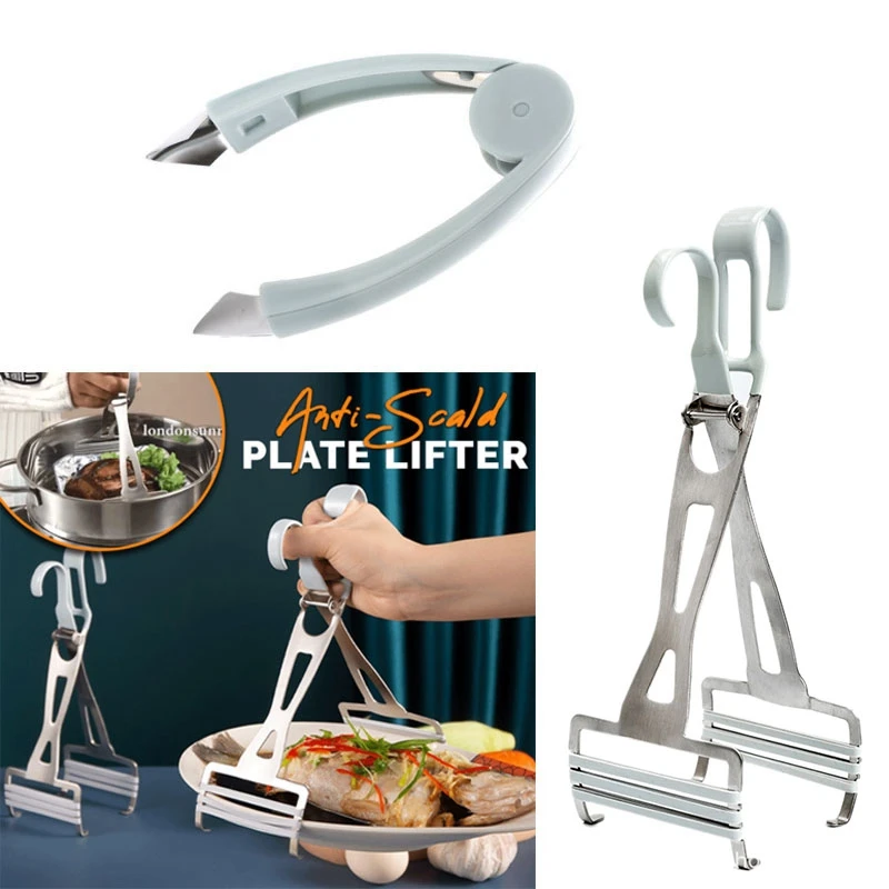 

Anti Scalding Plate Lifter Dish Saucer Clamp Food Clip Tongs With Fruit Head Removal Tool Household Kitchen Accessories