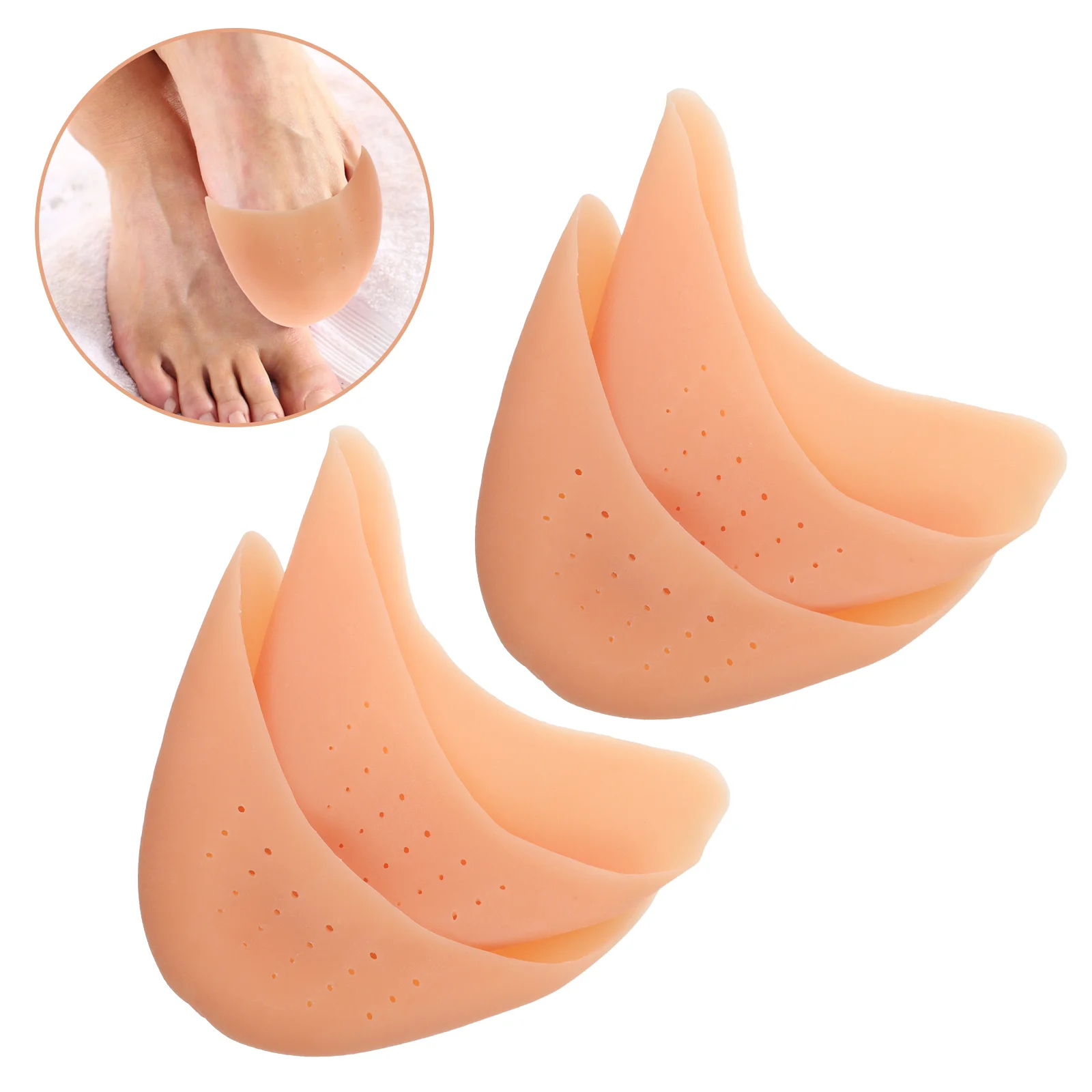 

2 Pairs Pointe Shoe Toe Pads Supple Foot Protector Pointe Shoe Toe Pouch Toe Caps for High Heels