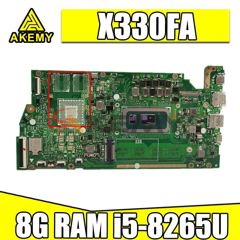

Akemy X330FA Motherboard For Asus VivoBook S13 X330F S330FA S330FN S330F X330FN X330FD Laptop Mainboard W/ i5-8265U CPU 8G RAM