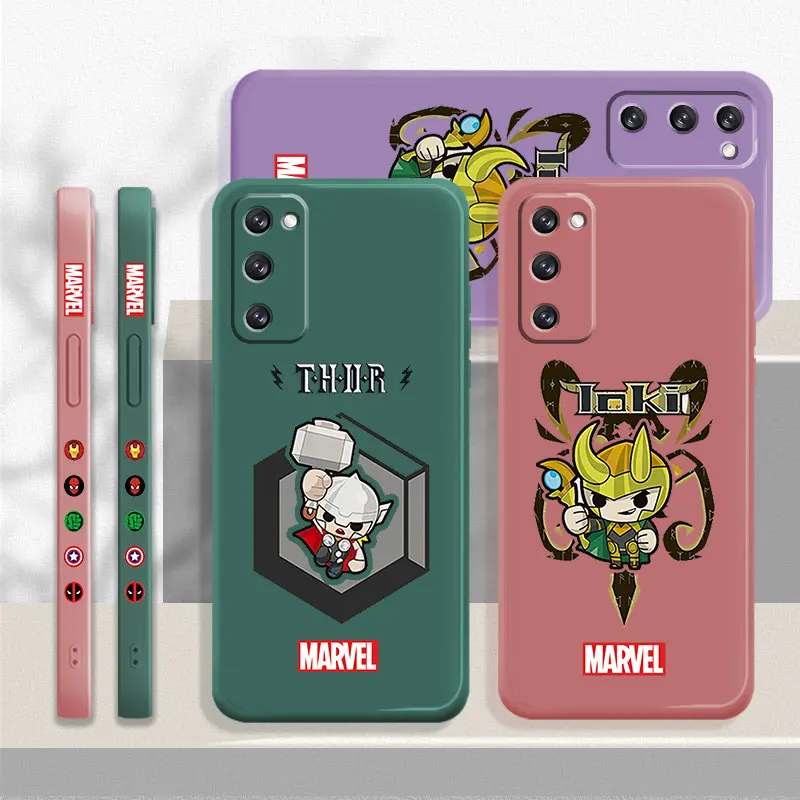 

Liquid Candy Color Phone Case For Samsung Galaxy S22 S21 S20 FE Ultra S10 S9 S8 Plus S10e Note 20 10 Lite Marvel Loki Thor
