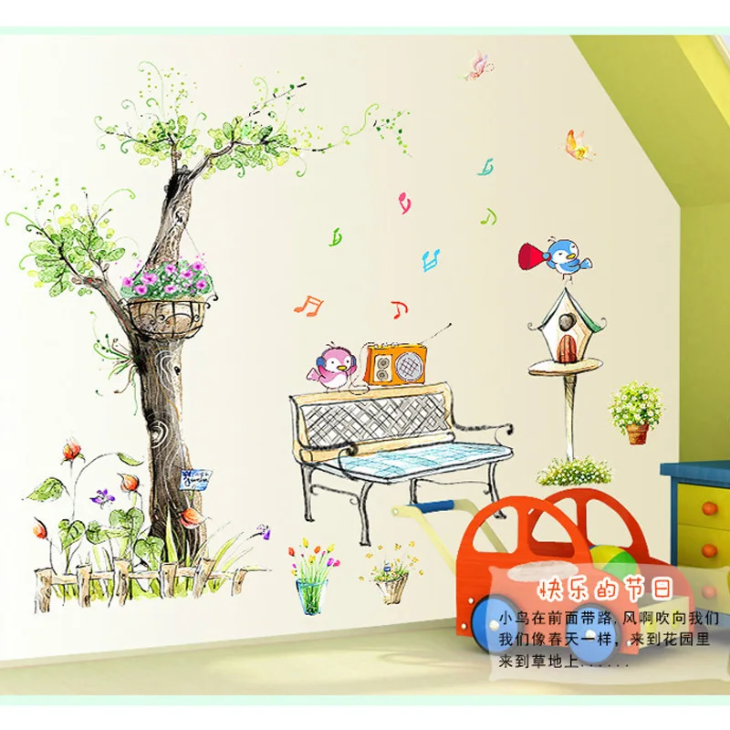 

Cartoon Bird Wall Stickers for Kids Children Room PVC Wall Poster Deacls Removable PVC Wallpapers Home Wall Decoration