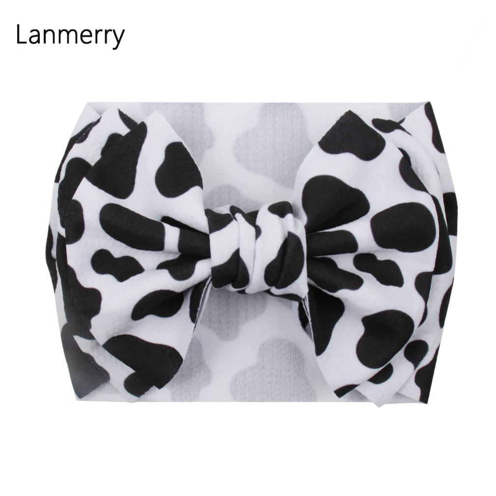 Летняя повязка на голову с большим бантом и принтом для девочек модный детский