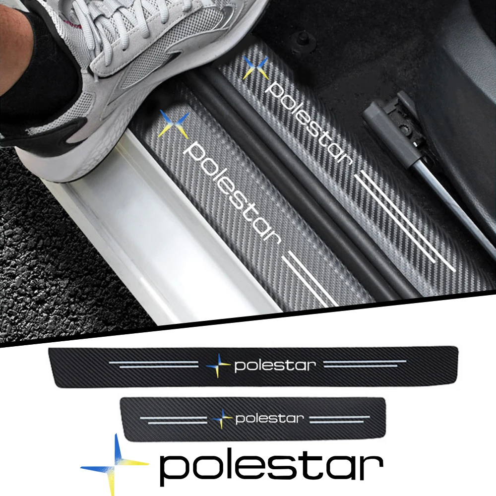 

4pcs Cloth fiber Car threshold Trunk protect Car sticker for Volvo Polestar 1 Polestar 2 Car Accessories