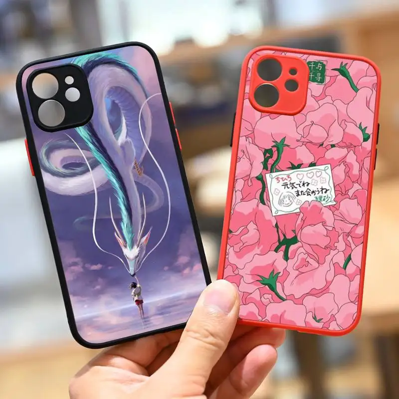 

Spirited Away Phone Case For iPhone 13 12 11 Mini Pro XR XS Max 7 8 Plus X Matte transparent Back Cover
