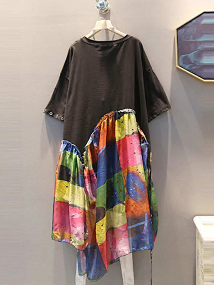 Женское платье в стиле пэчворк XITAO летнее шифоновое большого размера западном