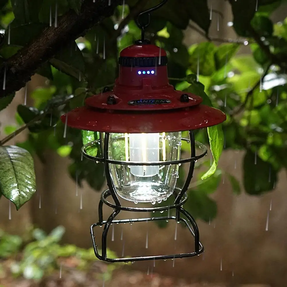 

Metal Hook Useful Dimming Function Camping Lights 3 Modes Camping Lights Rechargeable for Campsite