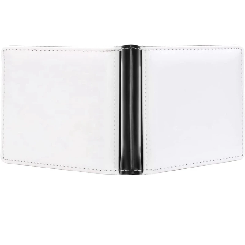 2 Piece White Sublimation Heat Transfer Wallets Blanks For Men Large Capacity Bifold Leather Wallet For Cash