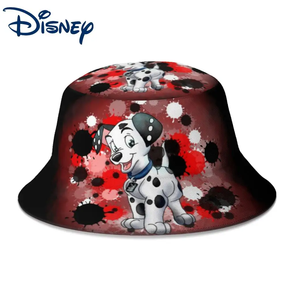 

Unisex Puppy Dog 101 Dalmatians Bucket Hats Women Summer Sunscreen Panama Sun Cap Disney Men Outdoor Fishing Fisherman Hat