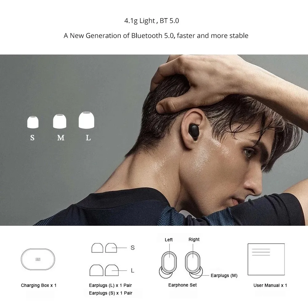Оригинальные наушники Xiaomi Earbuds Basic 2 TWS Bluetooth 5 0 MI True Wireless Airdots Golbal игровые с