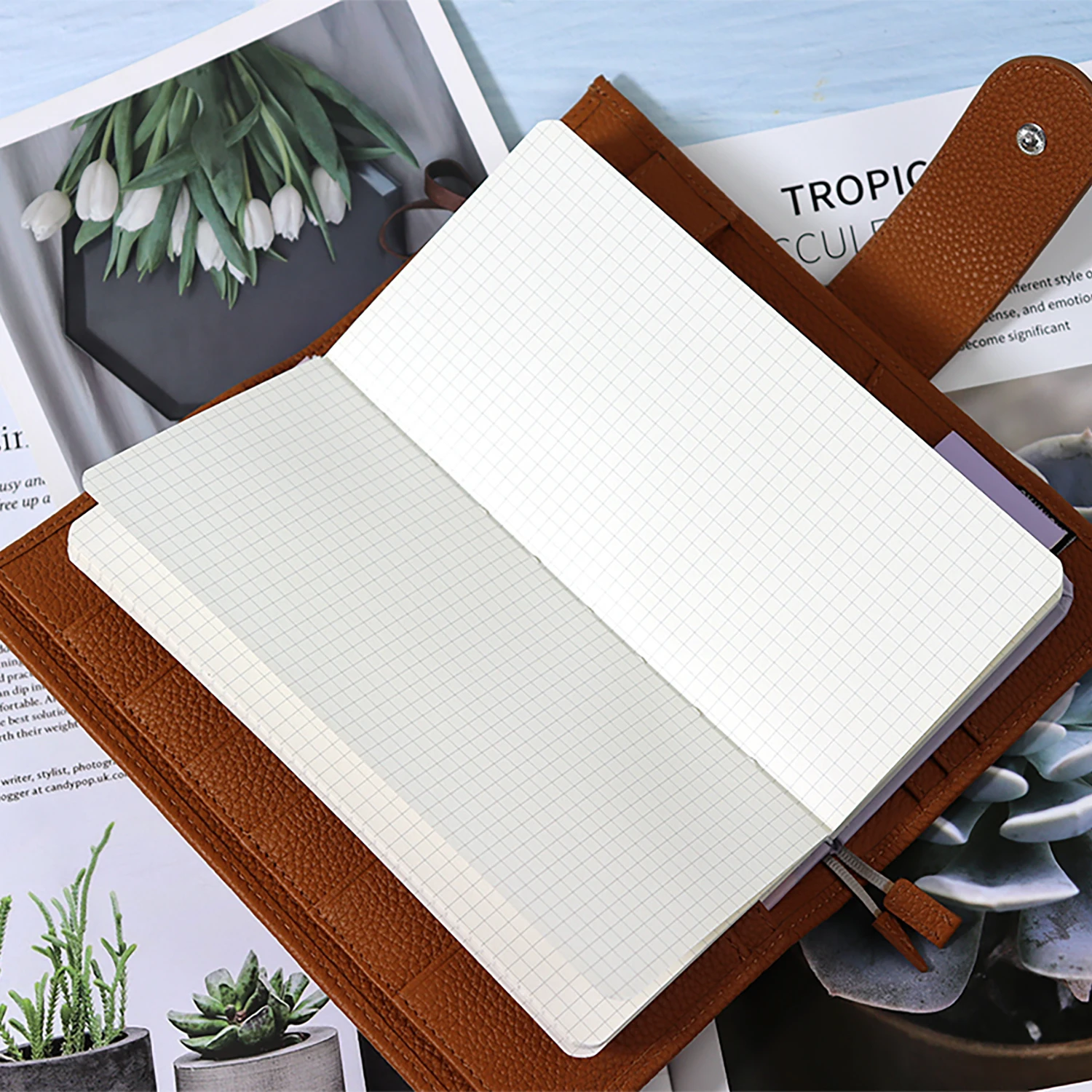 Agenda 2022 A5 Notebook Cover Cover for Hobonichi Cousin Genuine Pebbled Grain Leather Planner Organizer Binder Pockets images - 6