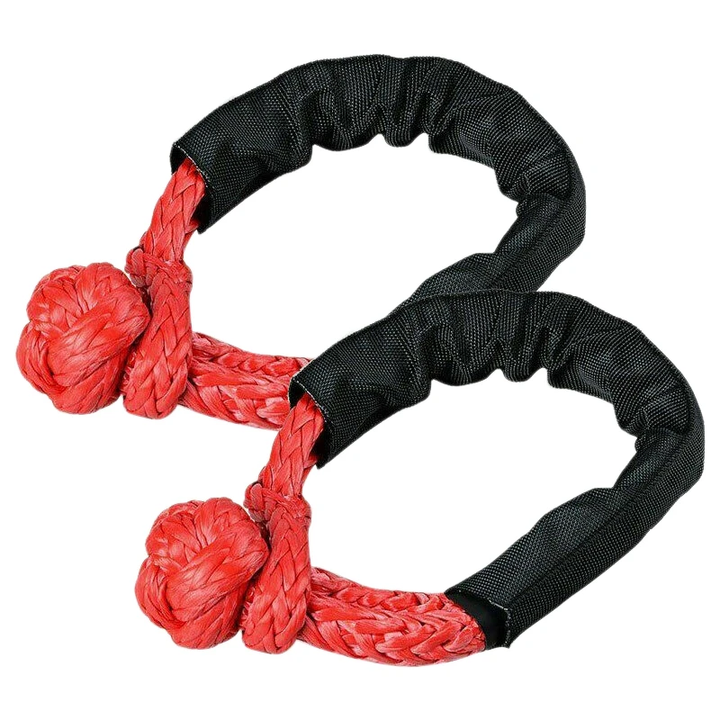 

2X Red Soft Shackle Rope Synthetic Tow Recovery Strap 38,000LBs WLL Auto Parts Tow Rope Synthetic Fiber