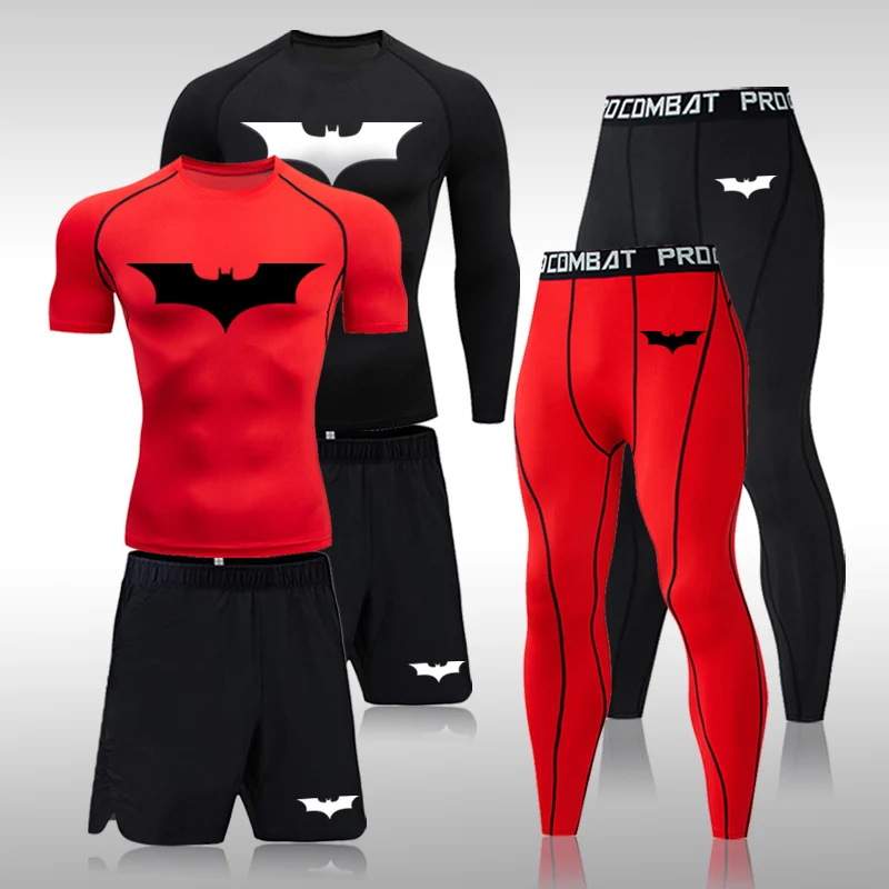 

Men's 3 Pieces/set Gym Fitness Compression Sports Suit Track And Field Clothing Men Gym Running Jogging Quick Dry Tight Suit