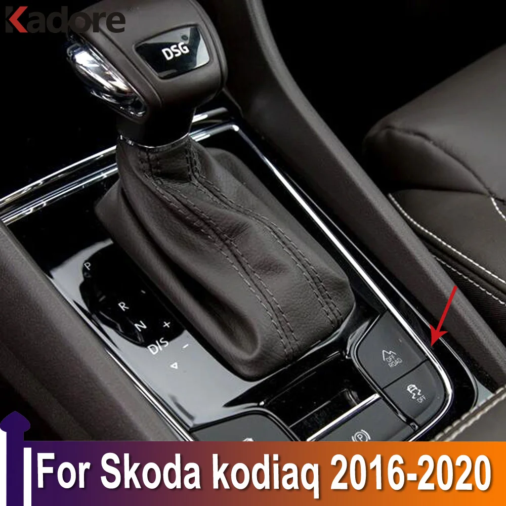 

For Skoda Kodiaq 2016 2017 2018 ABS Matte Car Gear Shift Box Panel Cover Sticker Trim Strips Garnish Protection Car-styling