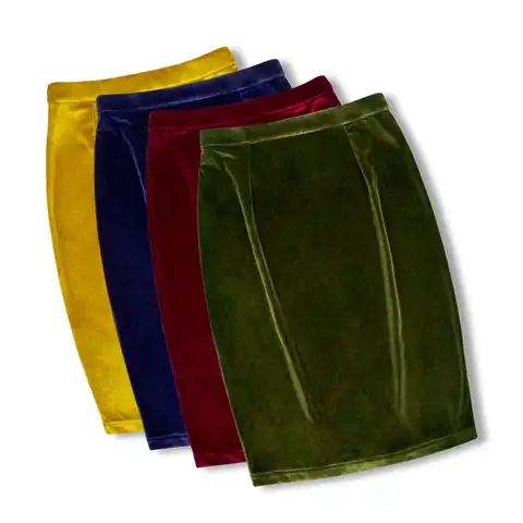 SISHION New Women Autumn Winter Spring Sexy Skirt SS0028 High Waist Split Back Work OL Slim Pencil Velvet Black Skirts