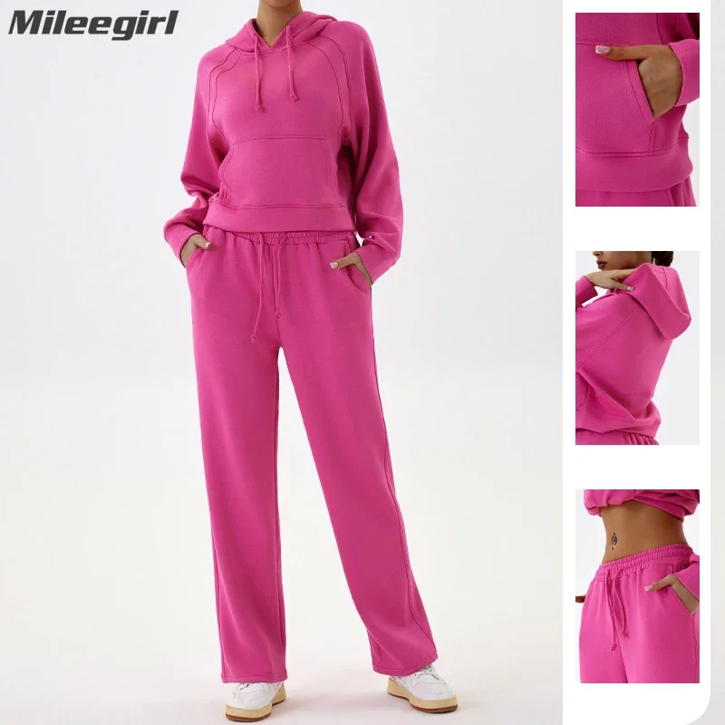 Mileegirl Зимние комплекты для йоги из нейлона и спандекса 2 шт. женщин