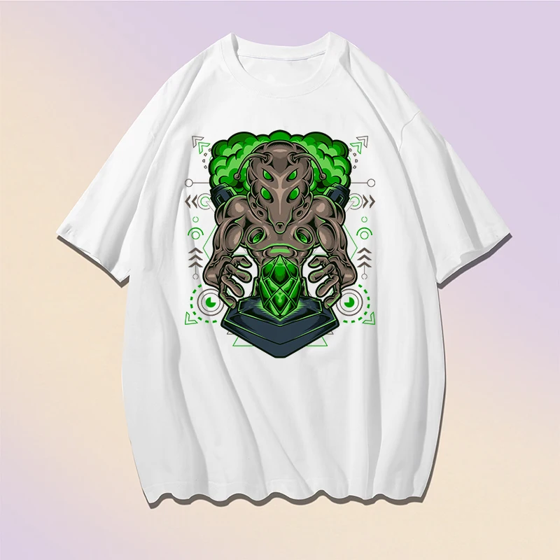 

Футболка мужская с принтом священного инопланетянина, Модная хлопковая белая Повседневная рубашка с короткими рукавами, уличная одежда унисекс, лето