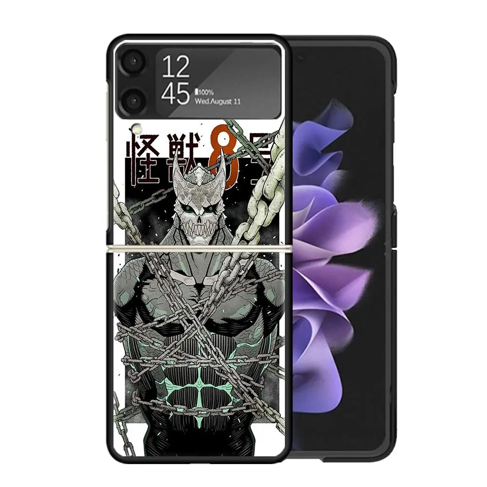 Кайдзю No. 8 аниме для Samsung Galaxy Z Flip 6 5 4 3 5G черный чехол телефона Flip6 Flip5 Flip4 Flip3