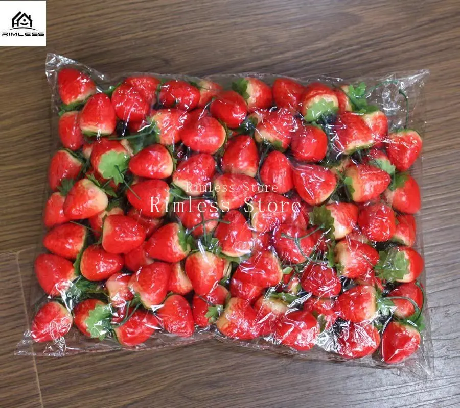 100 шт. Искусственный фрукт Поддельная клубника Яблоко Апельсин Лимон Груша Симуляция Орнамент Ремесло Фотографические пропсы Декорация дома Урожай.