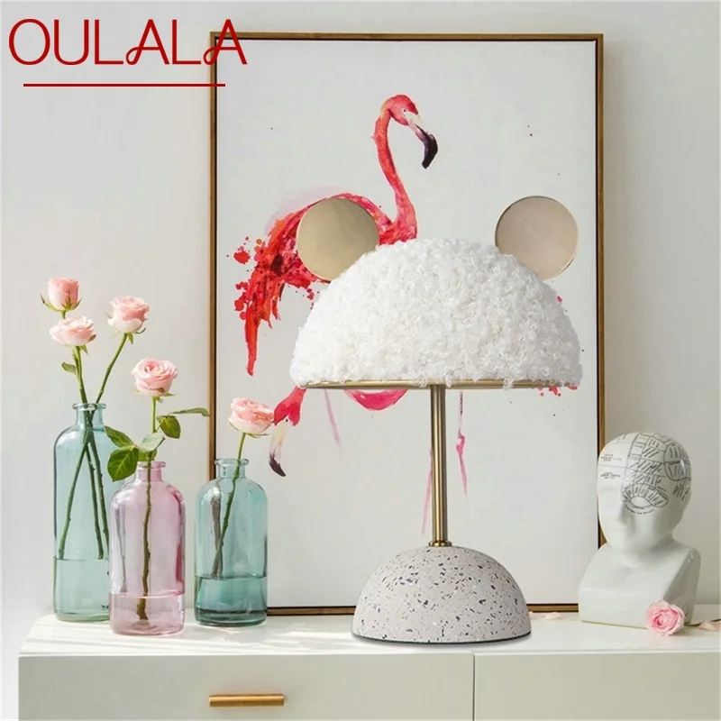 

OULALA Modern Table Lamp Cartoon Creative LED Vintage Bedside Desk Light for Home Bedroom Children Decor