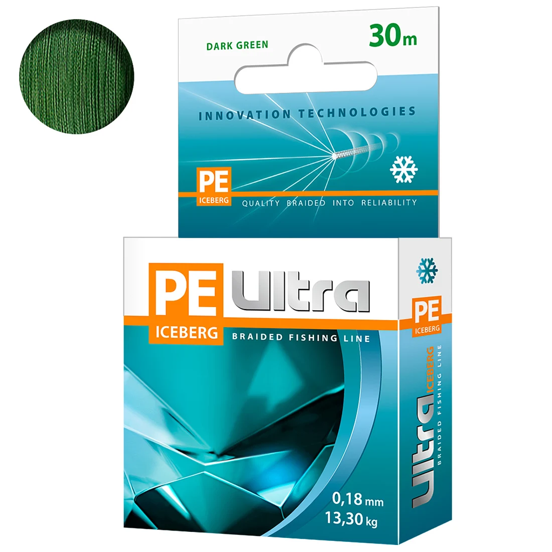 Плетеный шнур AQUA PE ULTRA ICEBERG 0,18mm 30m