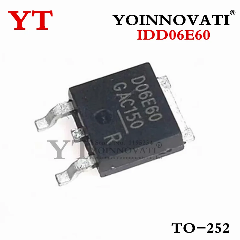 5 шт IDD06E60 D06E60 DIODE GEN PURP 600V 14.7A TO252-3