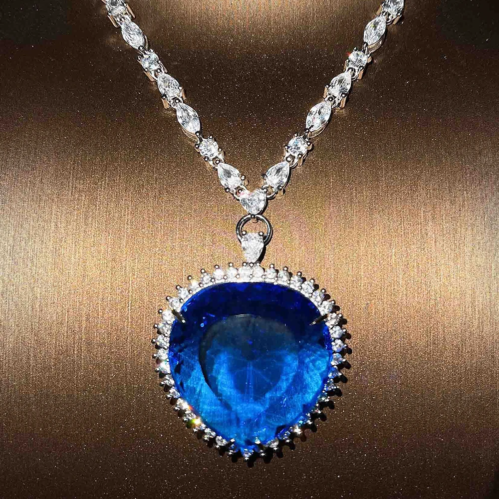 

WPB Original Women Necklace Big Ocean Heart Necklace Female Collar Chain 30mm Luxury Jewelry Girl's Holiday Gift Party New