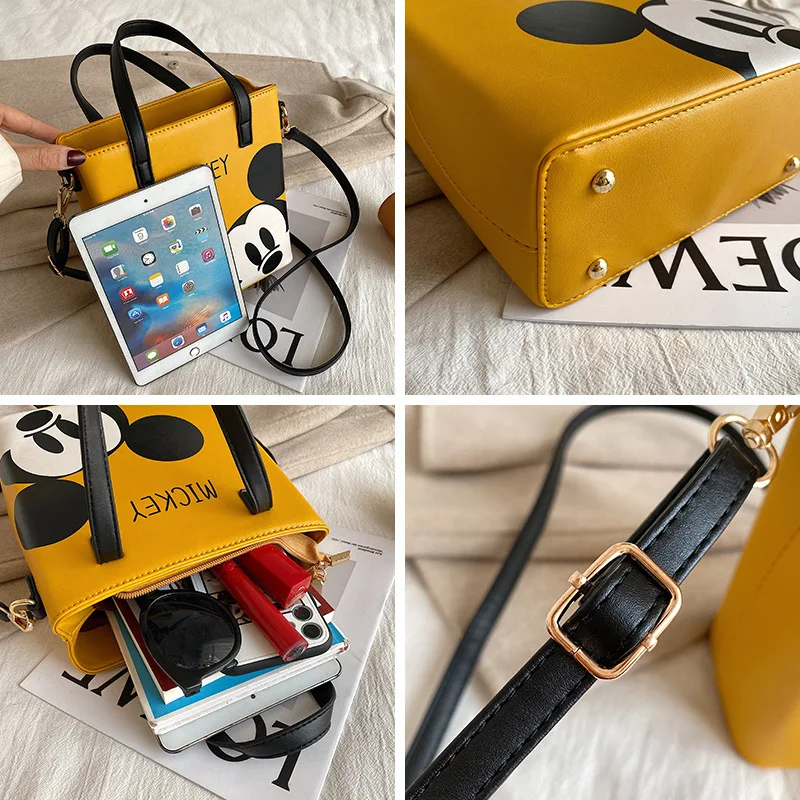 Disney Bag Mickey Shoulder Bag Women's Crossbody Bag Fashion Mickey Catone Print Tote Bag Everything with Personality Handbag