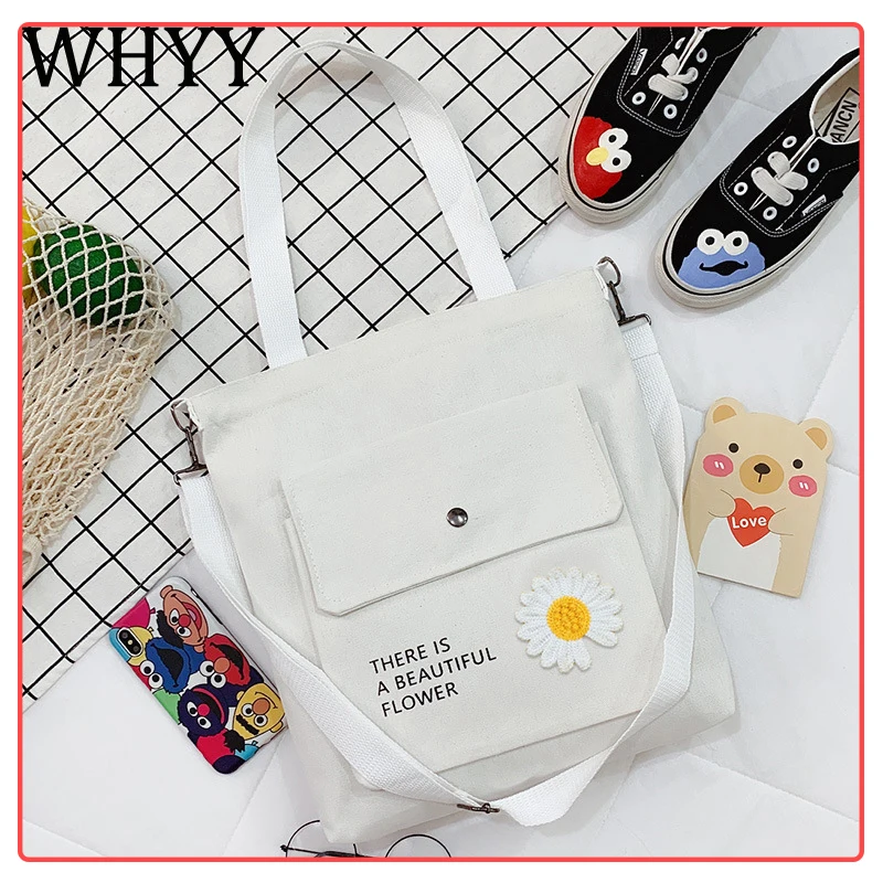 

WHYY Women Tote Bag Aesthetic Solid Color Students Casual Handbag Shoulder Bag Large Capacity Canvas Reusable Shopping Beach Bag