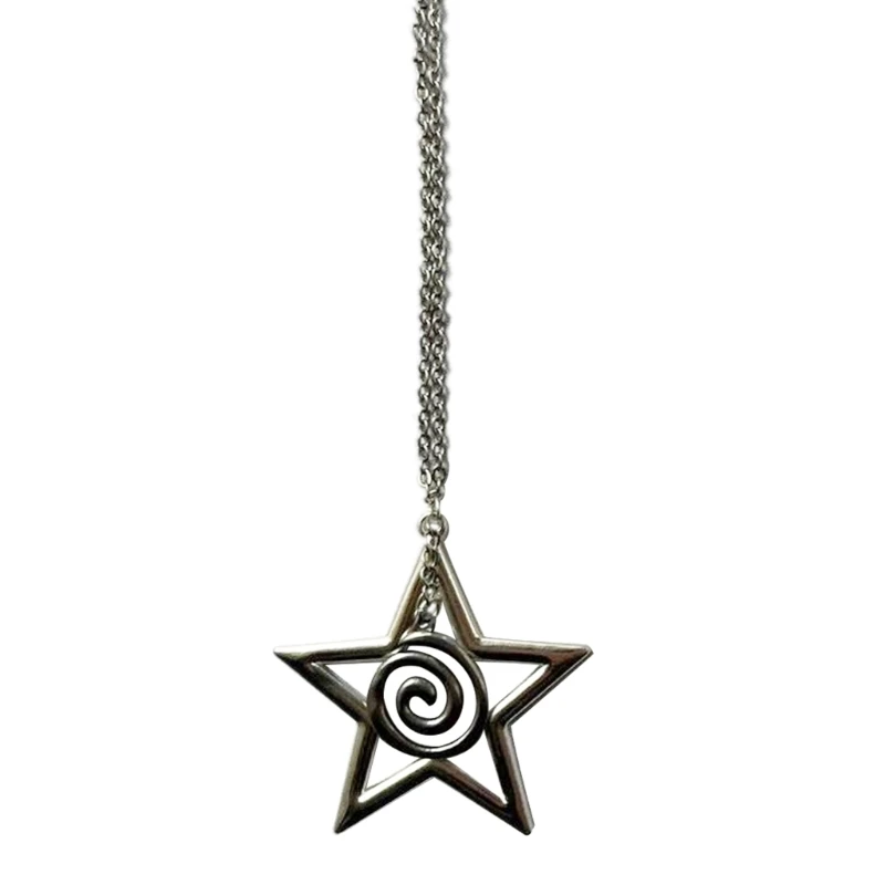 

Adjustable Chain Star Pendant Necklace Y2K Spirals Rune Clavicle Chain Durable Choker Punk Hip Hop Jewelry Women Girl Dropship
