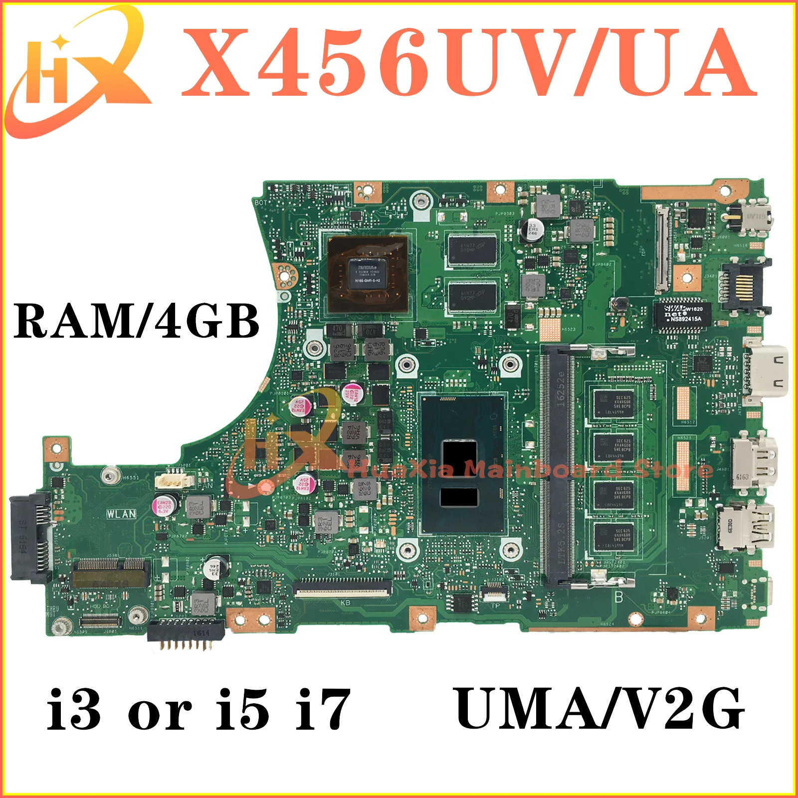 X456U Материнская плата ASUS X456UVK X456UQK X456UQ X456UJ A456U X456UB F456U X456UV X456 X456UA материнская плата для ноутбука i3 i5 i7 6th/7th