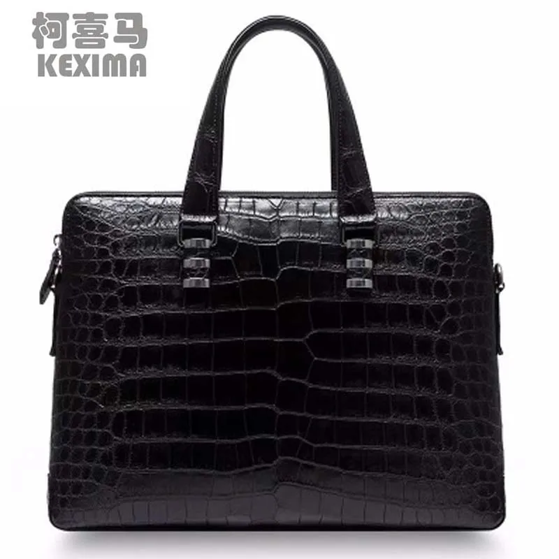 

ourui crocodile leather male Men's briefcase black Genuine crocodile leather Handbag is male Men's bags men handbag