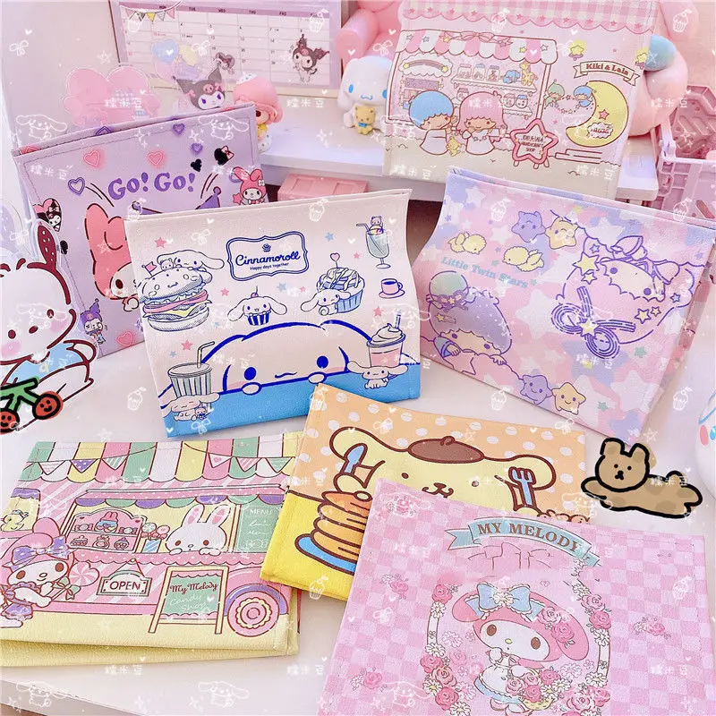 

Kawaii Sanrio аниме мультфильм Kulomi Cinnamoroll Melody Pu коробка для хранения салфеток общежитие автомобиль коробка для салфеток