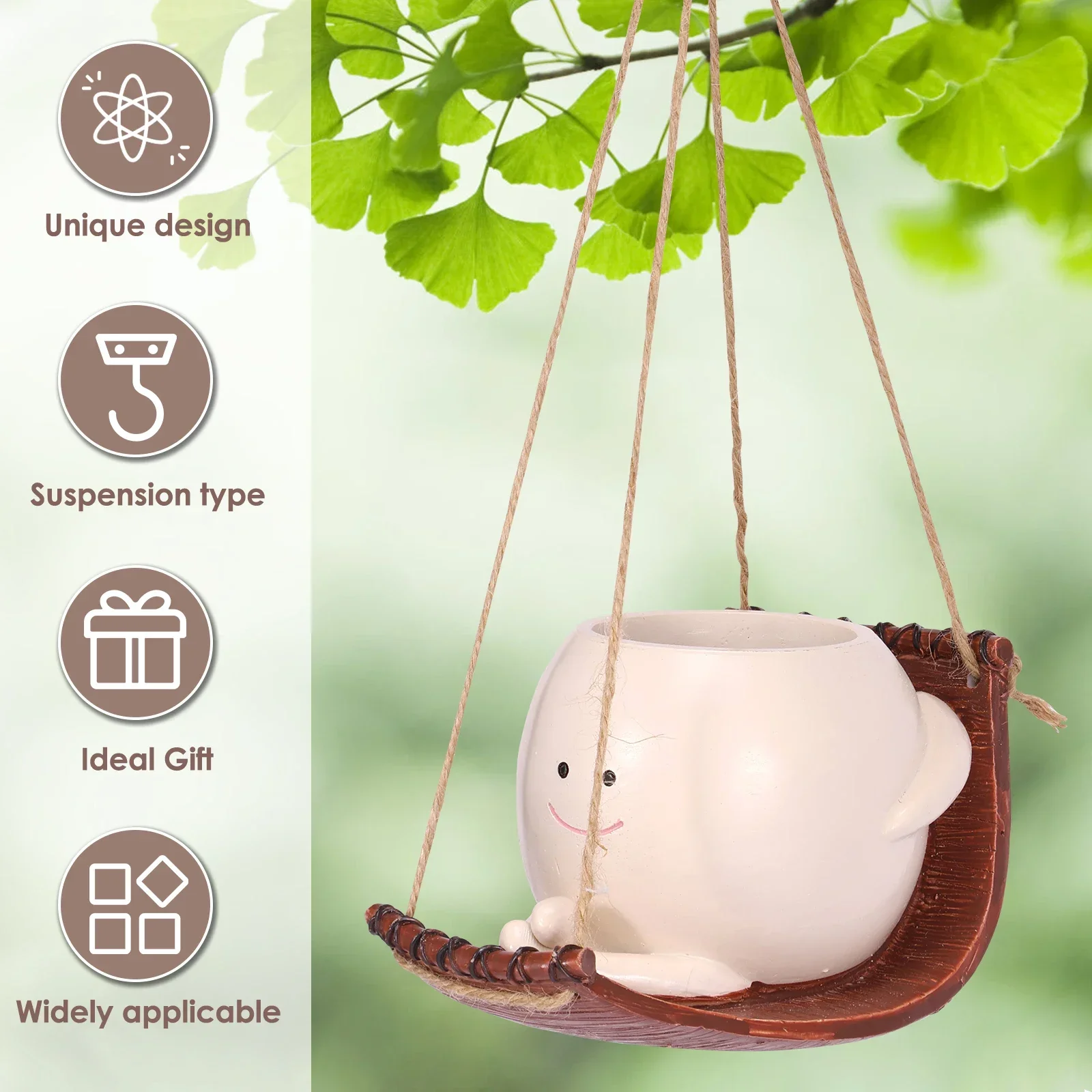 Качели-горшки кашпо с улыбкой для цветов подвесной гамак из смолы растений в