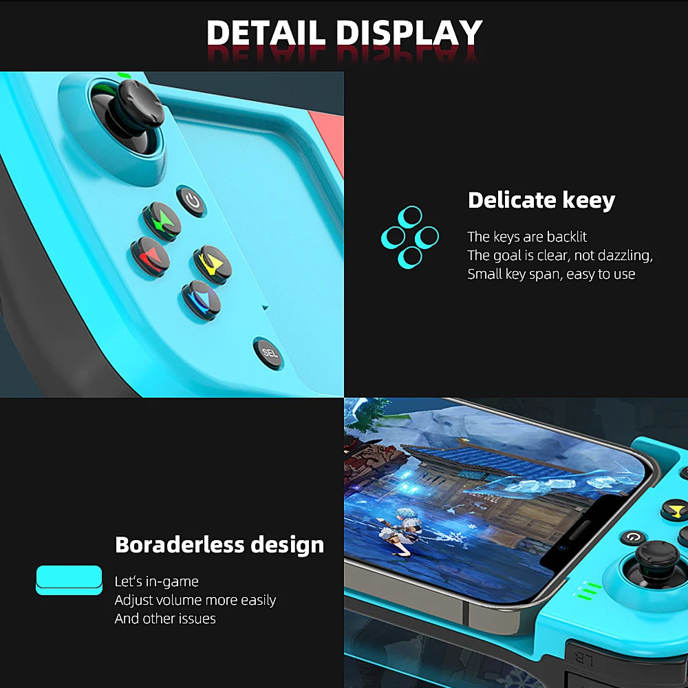 2022 Wireless Game Pad Compatible Bluetooth Type C Game Controller Portable Joystick Gamepads For IOS Android /switch PC Best enlarge