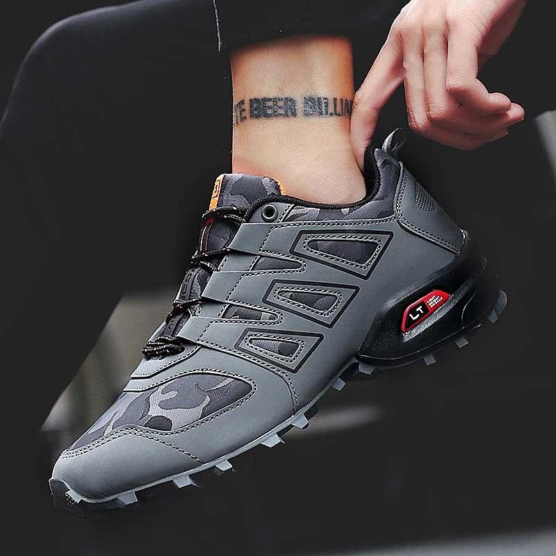 JIEMIAO Hiking Shoes Men Summer Sports Lightweight Breathable Hiking Fishing Shoes Woodland Work Boots Outdoor Trekking Shoes